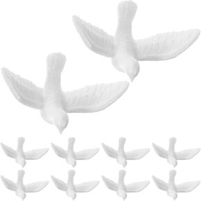 Toddmomy 10Pcs Mini Pigeon Figurine Miniature Resin Pigeon Tiny Pigeon Figurines Pigeon Statue White Pigeon Ornament Pigeon Sculpture Model for Craft Moss Landscape Garden Ornament