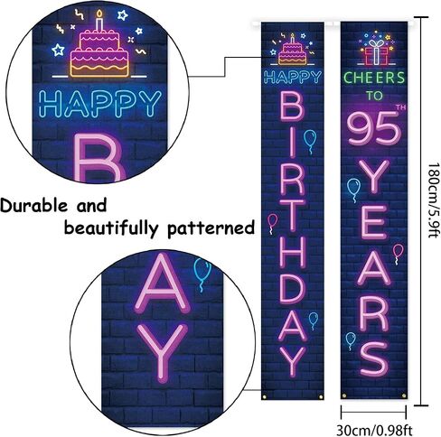 Neno Glow Happy 28th Birthday Porch Sign Door Banner Decor Colorful – Cheers to 28 Years Old Birthday Party Theme Decorations for Men Women Supplies in Kuwait