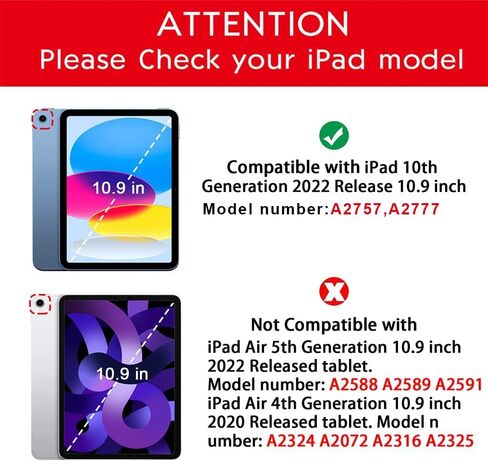 حافظة Dteck iPad الجيل العاشر 10.9 بوصة 2022 مع حامل أقلام بأجنحة الفراشة، غطاء حماية متين وشديد التحمل للأطفال البنات لجهاز iPad الجيل العاشر 10.9 بوصة 2022، وردي in Kuwait