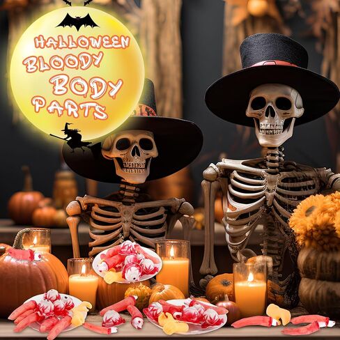 12 قطعة من أجزاء جسم الهالوين البلاستيكية المزيفة والأيدي المقطوعة والأصابع المكسورة والعيون وأجهزة الجسم للهالوين المسكون بالمنزل ومصاصي الدماء والزومبي وديكورات الحفلات in Kuwait