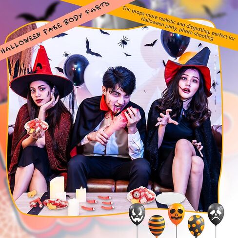 12 قطعة من أجزاء جسم الهالوين البلاستيكية المزيفة والأيدي المقطوعة والأصابع المكسورة والعيون وأجهزة الجسم للهالوين المسكون بالمنزل ومصاصي الدماء والزومبي وديكورات الحفلات in Kuwait