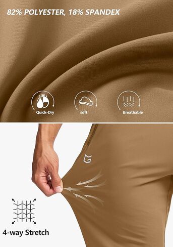 G Gradual Men's Joggers Pants with Zipper Pockets Stretch Sweatpants Athletic Track Pants for Men Workout Running Gym in Kuwait