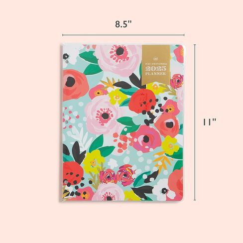 Blue Sky Day Designer 2025 Monthly Planner Calendar, January 2025 - December 2025, 8.5" x 11", Clear Flexible Cover, Stapled Binding, Secret Garden Mint in Kuwait