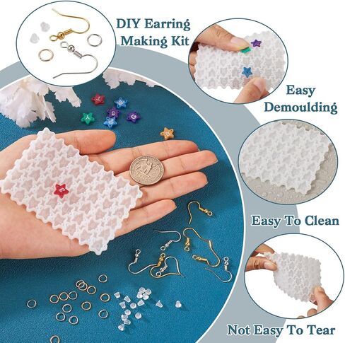 Cheriswelry 5Pcs/Set Paw Print Silicone Mold Cat Resin Casting Mold Animal Pendant Mold Crafts 9-67mm for DIY Earring Necklace Bracelet Jewelry Making Decoration in Saudi Arabia