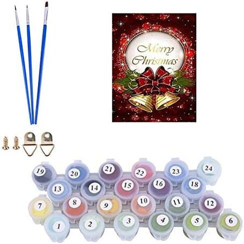 ACENGXI Christmas Paint by Numbers Christmas Paint by Numbers Santa Claus DIY Canvas Paint by Numbers Christmas Tree Acrylic Painting Home Decor Paint by Numbers Merry Christmas for Adults 16x20In in Kuwait