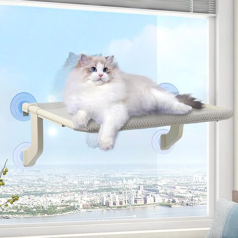 2-in-1 Cat Window Perch for Large Indoor Cats, Cat Window Hammock for Window with Solid Metal Frame, Cat Window Seat, Window Cat Perch Bed for Cats Inside, Cat Window Bed Shelf for Windowsill, Bedside in Saudi Arabia