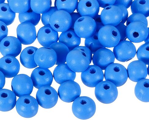 uxcell 200Pcs 10mm Colored Natural Wood Beads, Large Hole Round Colorful Wooden Spacer Beads for DIY Crafting, Jewelry Making Bracelets (Pink) in Saudi Arabia