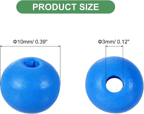 uxcell 200Pcs 10mm Colored Natural Wood Beads, Large Hole Round Colorful Wooden Spacer Beads for DIY Crafting, Jewelry Making Bracelets (Pink) in Saudi Arabia