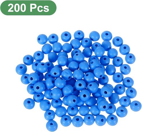uxcell 200Pcs 10mm Colored Natural Wood Beads, Large Hole Round Colorful Wooden Spacer Beads for DIY Crafting, Jewelry Making Bracelets (Pink) in Saudi Arabia