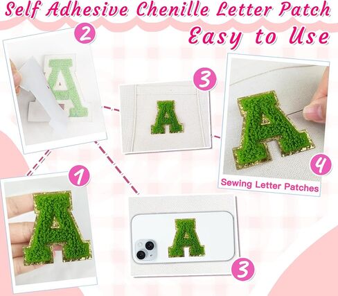 156Pcs Self Adhesive Chenille Letter Patches for Leather Bags, 2 inch A-Z Preppy Varsity Letter Patches for Computer and Fridge, Large Sequin Letter Stickers for Laptop Phone Case in Saudi Arabia