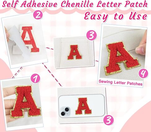 156Pcs Self Adhesive Chenille Letter Patches for Leather Bags, 2 inch A-Z Preppy Varsity Letter Patches for Computer and Fridge, Large Sequin Letter Stickers for Laptop Phone Case in Saudi Arabia