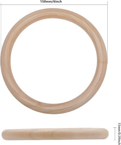 CHGCRAFT 12Pcs 4Inch Unfinished Wooden Rings Wood Curtain Rings for Curtain Rod Drapery Rings DIY Macrame Handcrafts, Burlywood in Saudi Arabia