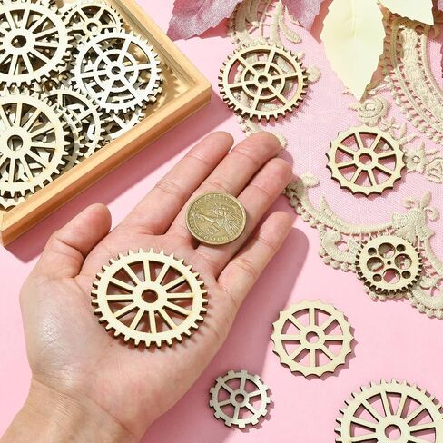 UR URLIFEHALL Assorted Wood Cutouts Ornaments Unfinished Wooden Paint Crafts for DIY Scrapbooking Painting Crafts Homemade Decoration Art Project in Kuwait