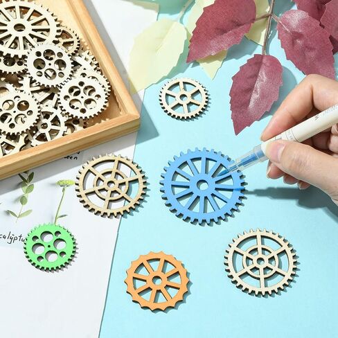 UR URLIFEHALL Assorted Wood Cutouts Ornaments Unfinished Wooden Paint Crafts for DIY Scrapbooking Painting Crafts Homemade Decoration Art Project in Kuwait