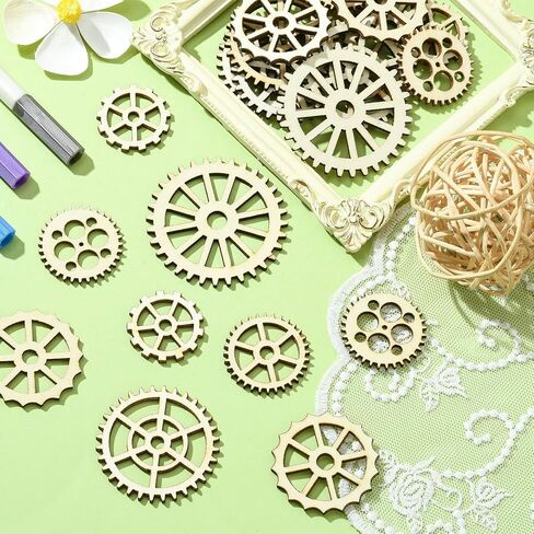 UR URLIFEHALL Assorted Wood Cutouts Ornaments Unfinished Wooden Paint Crafts for DIY Scrapbooking Painting Crafts Homemade Decoration Art Project in Kuwait