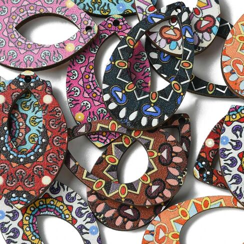 UR URLIFEHALL Assorted Wood Cutouts Ornaments Unfinished Wooden Paint Crafts for DIY Scrapbooking Painting Crafts Homemade Decoration Art Project in Kuwait