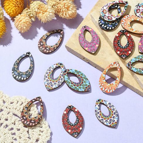 UR URLIFEHALL Assorted Wood Cutouts Ornaments Unfinished Wooden Paint Crafts for DIY Scrapbooking Painting Crafts Homemade Decoration Art Project in Kuwait