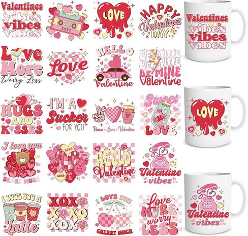 غلاف كأس DTF للأشعة فوق البنفسجية من Christian - 20 ورقة من غلاف كأس DTF للأشعة فوق البنفسجية من الكتاب المقدس لـ 16 أونصة، ملصقات نقل ملهمة على شكل فيونكة وردية لزجاجة المياه، فرك على الشارات لكوب زجاجي للحرف الدينية DIY in Kuwait