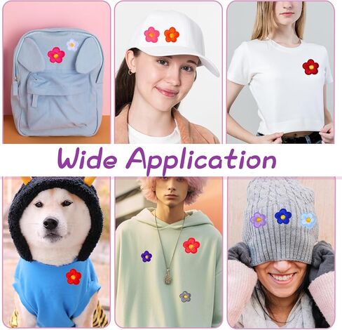 Lusofie 37 Pcs Flower Iron On Patches 2 Size Embroidered Flower Patches Sew Patch Applique for Clothes Patches for Jackets Bags Jeans Clothes DIY Decorative Patches(Multicolor) in Saudi Arabia