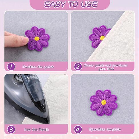 Lusofie 37 Pcs Flower Iron On Patches 2 Size Embroidered Flower Patches Sew Patch Applique for Clothes Patches for Jackets Bags Jeans Clothes DIY Decorative Patches(Multicolor) in Saudi Arabia