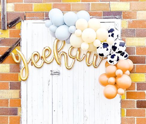 Birthday Party Balloons Yee Haw Balloons Rose Gold Yee Haw Banner for Western Cowgirl Birthday Decorations in Kuwait