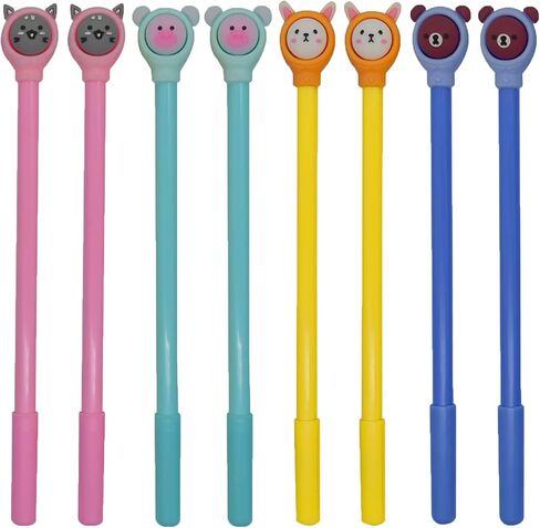 Maydahui 12PCS Wear Hat Animal Gel Pen Cute Rabbit Cat Bear Pig Pens Black Ink for School Office Supplies in Saudi Arabia
