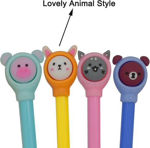 Maydahui 12PCS Wear Hat Animal Gel Pen Cute Rabbit Cat Bear Pig Pens Black Ink for School Office Supplies in Saudi Arabia