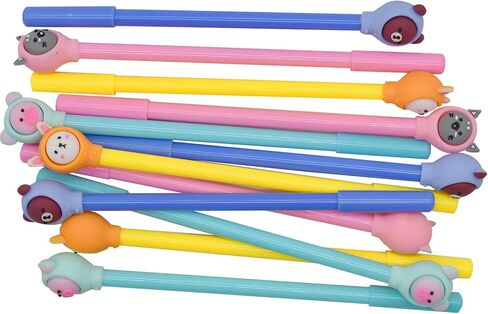 Maydahui 12PCS Wear Hat Animal Gel Pen Cute Rabbit Cat Bear Pig Pens Black Ink for School Office Supplies in Saudi Arabia
