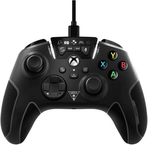وحدة تحكم Turtle Beach REACT-R - وحدة تحكم سلكية في الألعاب - Xbox Series X، وXbox Series S، وXbox One وWindows - عناصر تحكم في الصوت، وأزرار قابلة للتعيين، ومقابض منسوجة - أسود in Kuwait