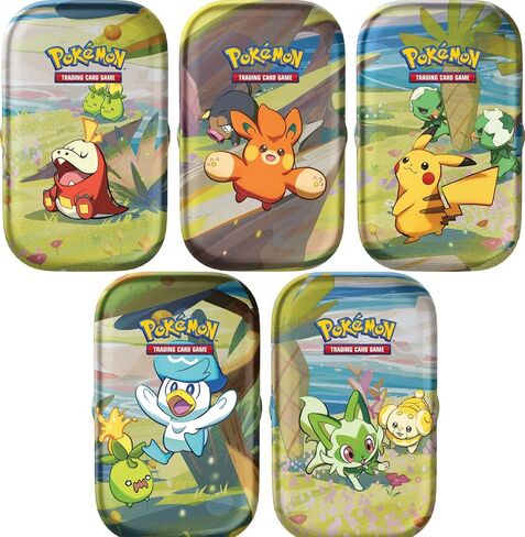 Pokemon - Paldea Friends Mini Tin - Complete 5 Piece Set - Sprigatito Quaxly Fuecoco Pawmot Pikachu in Saudi Arabia