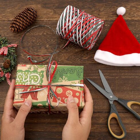 2 لفات من شريط ورق الرافية لعيد الميلاد للحرف اليدوية، شريط ورق الرافية بطول 656 قدم، سلاسل ورقية ملونة للأقواس وباقات التعبئة والتغليف لتزيين حفلات عيد الميلاد in Kuwait