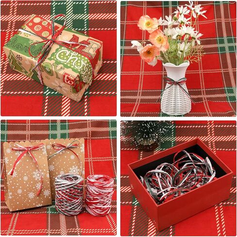 2 لفات من شريط ورق الرافية لعيد الميلاد للحرف اليدوية، شريط ورق الرافية بطول 656 قدم، سلاسل ورقية ملونة للأقواس وباقات التعبئة والتغليف لتزيين حفلات عيد الميلاد in Kuwait