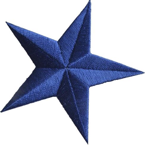 #E02197 Embroidery Iron On Star Applique Patch - 3" by 3" (Black) in Kuwait