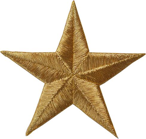 #E02197 Embroidery Iron On Star Applique Patch - 3" by 3" (Black) in Kuwait