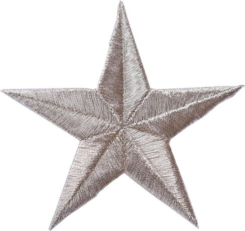 #E02197 Embroidery Iron On Star Applique Patch - 3" by 3" (Black) in Kuwait