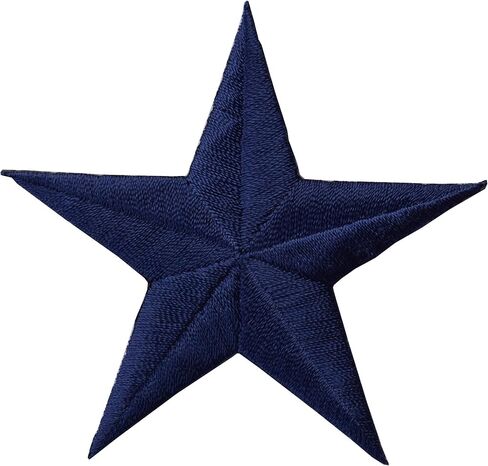 #E02197 Embroidery Iron On Star Applique Patch - 3" by 3" (Black) in Kuwait