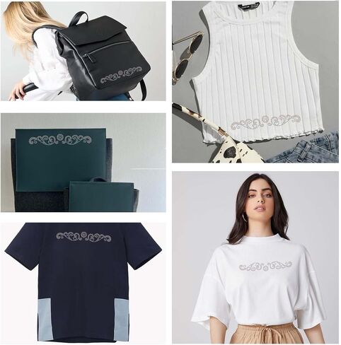 PLIGREAT 12 Pcs Rhinestone Iron on Transfers Bling Baseballs Heat Transfer Bling Patch Diamond Sticker Clothing Repair Applique Bling Rhinestone Decal for T-Shirts Jacket Pant Clothes DIY Accessories in Kuwait