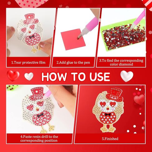 20 قطعة من لوحات الماس DIY لعيد الحب، زينة معلقة على شكل قلب عيد الحب للديكور، سلسلة مفاتيح على شكل قلب دب 5D للبالغين، مجموعات هدايا حفلات عيد الحب in Saudi Arabia