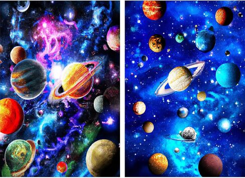Yomiie 5D Diamond Art Painting Kits Universe Full Drill by Number Kits, Solar System Paint with Diamonds Art Milky Way Galaxy Rhinestone Embroidery Craft for Home Room Decoration (12x16inch) in Saudi Arabia