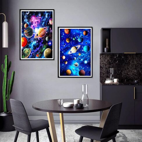 Yomiie 5D Diamond Art Painting Kits Universe Full Drill by Number Kits, Solar System Paint with Diamonds Art Milky Way Galaxy Rhinestone Embroidery Craft for Home Room Decoration (12x16inch) in Saudi Arabia