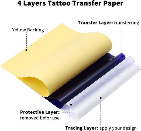 Wormhole Tattoo Transfer Paper 50 Sheets Tattoo Stencil Paper 4 Layers Thermal Stencil Paper for Tattooing Professional Tattoo Supplies Tattoo Tracing Paper in Saudi Arabia