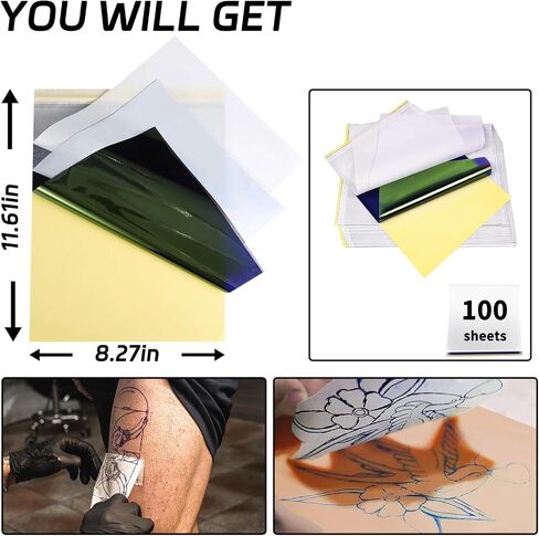 Wormhole Tattoo Transfer Paper 50 Sheets Tattoo Stencil Paper 4 Layers Thermal Stencil Paper for Tattooing Professional Tattoo Supplies Tattoo Tracing Paper in Saudi Arabia