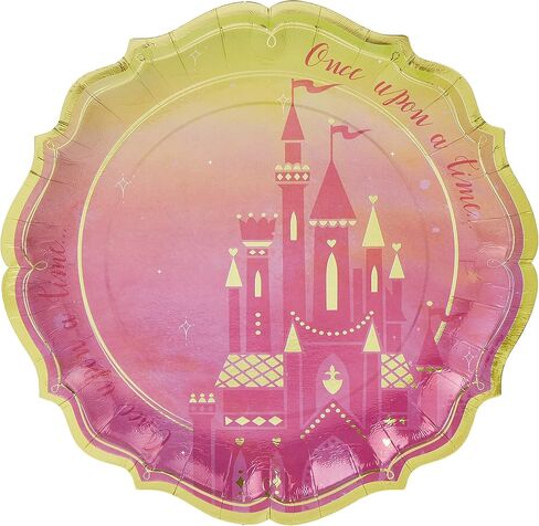 Disney Princess Metallic Shaped Plates - 10.5" (Pack of 8) - Dazzling Party Decor, Ideal for Celebrations & Themed Events in Saudi Arabia