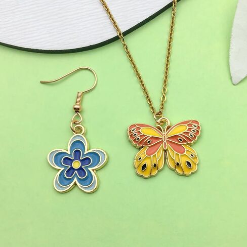 Sailanzi 24pcs Alloy enamel house butterfly mushroom series Pendant Jewelry Making DIY Keychain Earrings Pendant Various Design Charms for Jewelry Making Bracelets Necklace (SN786) in Kuwait