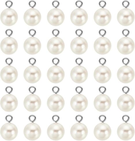 سحر اللؤلؤ PATIKIL، 100 قطعة من خرز اللؤلؤ دلاية من اللؤلؤ الصناعي DIY لصنع المجوهرات وقلادة أقراط السوار in Saudi Arabia