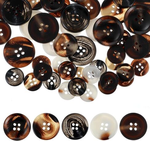 60 PCS Mixed Resin Sewing Buttons, 4-Hole Round Bulk Buttons for DIY Sewing Crafts, Assorted Size Flatback Plastic Buttons, 5 Color 3 Size(15mm,20mm,25mm) Suit Coats Button for DIY Sewing Crafts Suits in Saudi Arabia