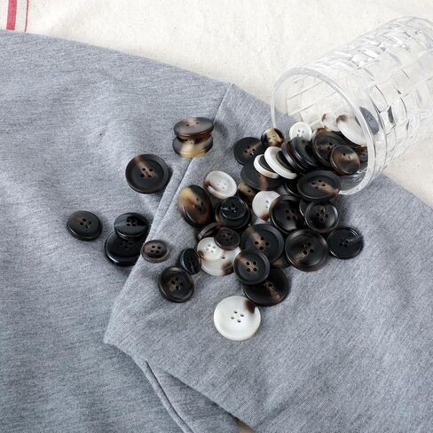 60 PCS Mixed Resin Sewing Buttons, 4-Hole Round Bulk Buttons for DIY Sewing Crafts, Assorted Size Flatback Plastic Buttons, 5 Color 3 Size(15mm,20mm,25mm) Suit Coats Button for DIY Sewing Crafts Suits in Saudi Arabia