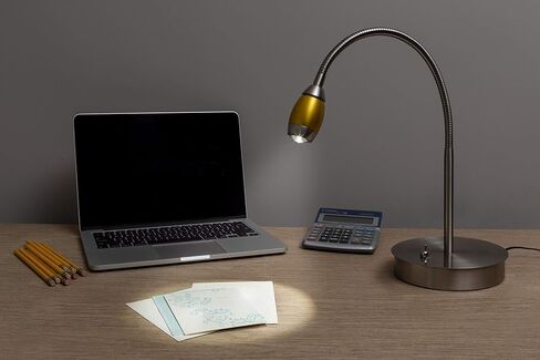 202071-15 Adjustable Beam LED Desk Lamp, 8.47" x 5.9" x 19.5", Brushed Nickel in Kuwait