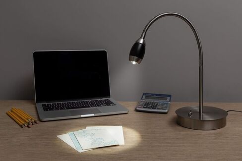 202071-15 Adjustable Beam LED Desk Lamp, 8.47" x 5.9" x 19.5", Brushed Nickel in Kuwait