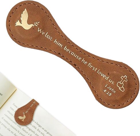 ABTOLS Christian Magnetic Bookmarks, Easter Vintage Leather Magnetic Bible Bookmarks Inspirational PU Leather Magnetic Scripture Bookmark Peace Dove Religious Cross Book Markers for Book Lovers Reader in Saudi Arabia